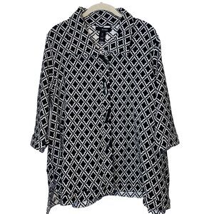 Ali Miles Size PXL Reversible Jacket Buttons Artsy Lagenlook Petites